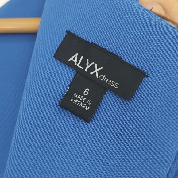 New ALYX Sleeveless Stretch Fitted Sheath Dress Pacific Blue Size 6 NWT - Picture 7 of 9